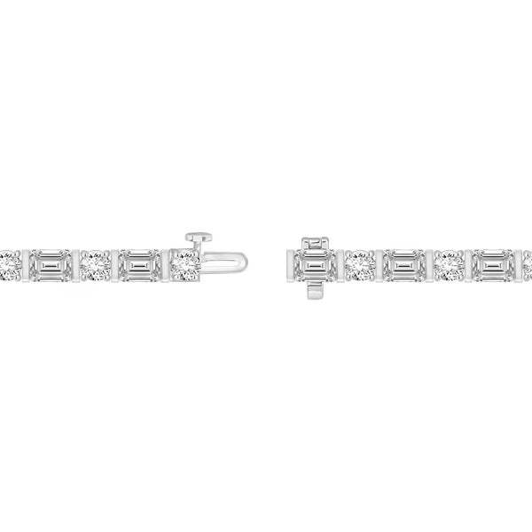 Baguette Cut & Round Cut Moissanite Tennis Bracelet