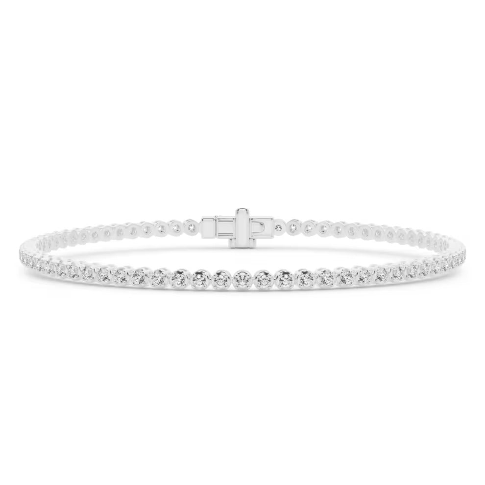Round Cut Moissanite Classic Tennis Bracelet For Women