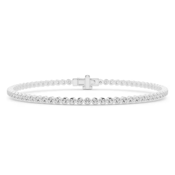 Round Cut Moissanite Classic Tennis Bracelet For Women