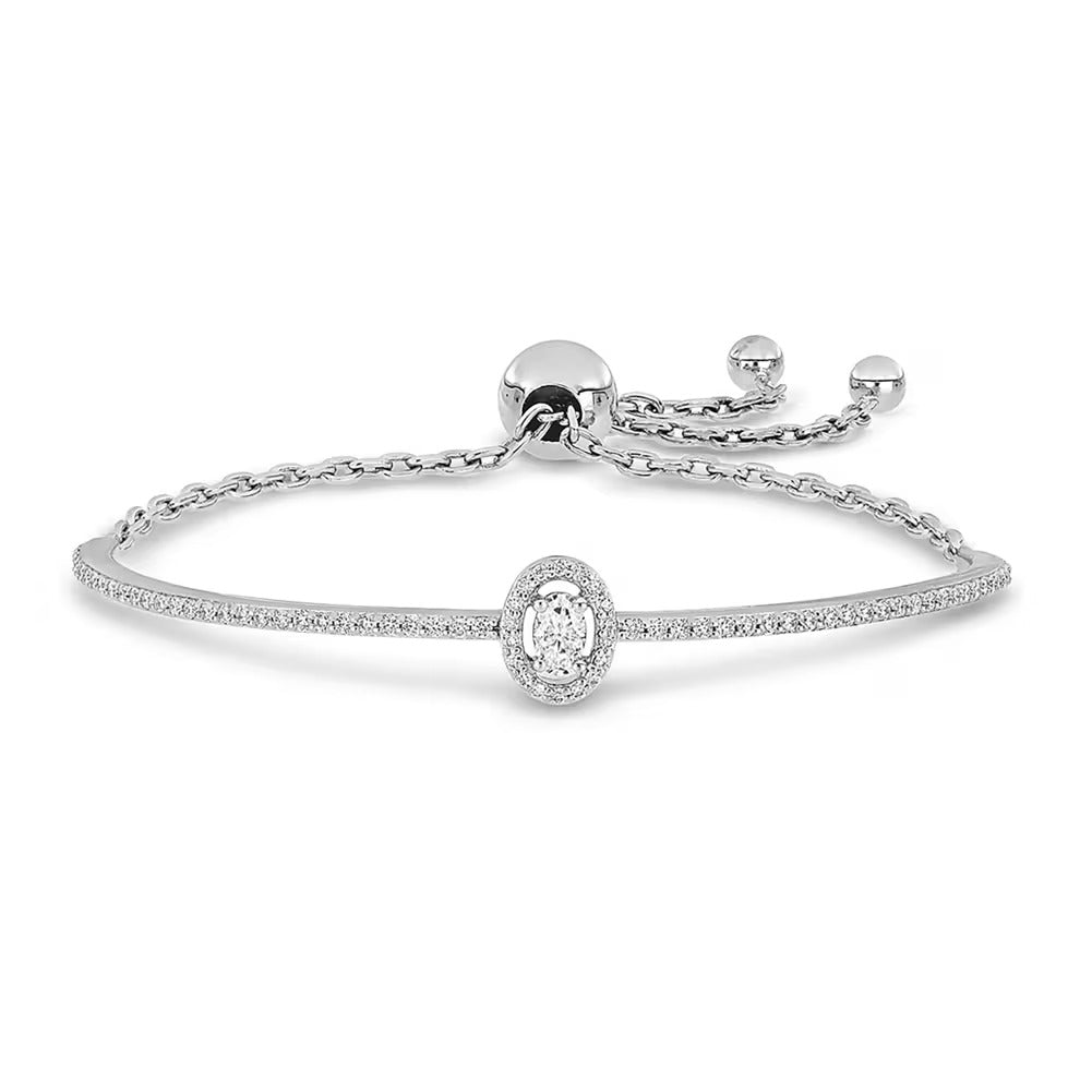 Oval Cut & Round Cut Classic Moissanite Adjustable Bracelet