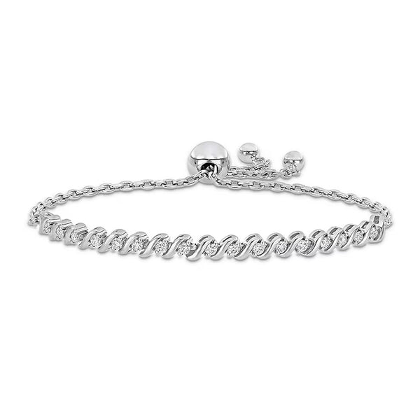 Colorless Round Cut Moissanite Adjustable Bracelet For Women