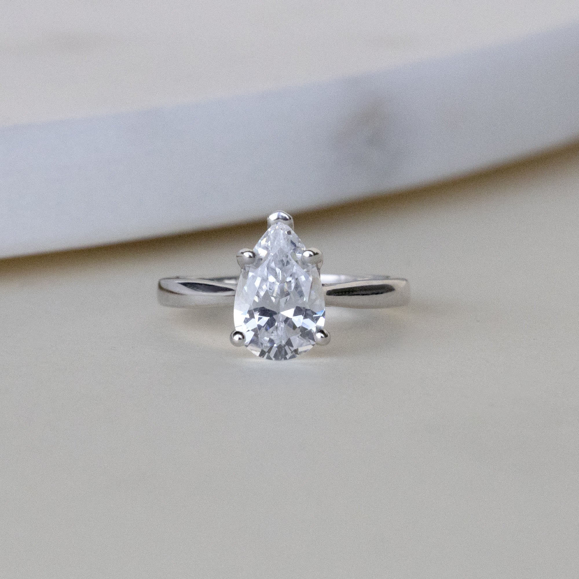 Pear Cut Solitaire Engagement Ring