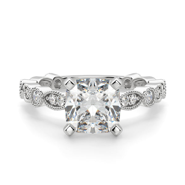 Cushion Cut Moissanite Vintage Engagement Ring