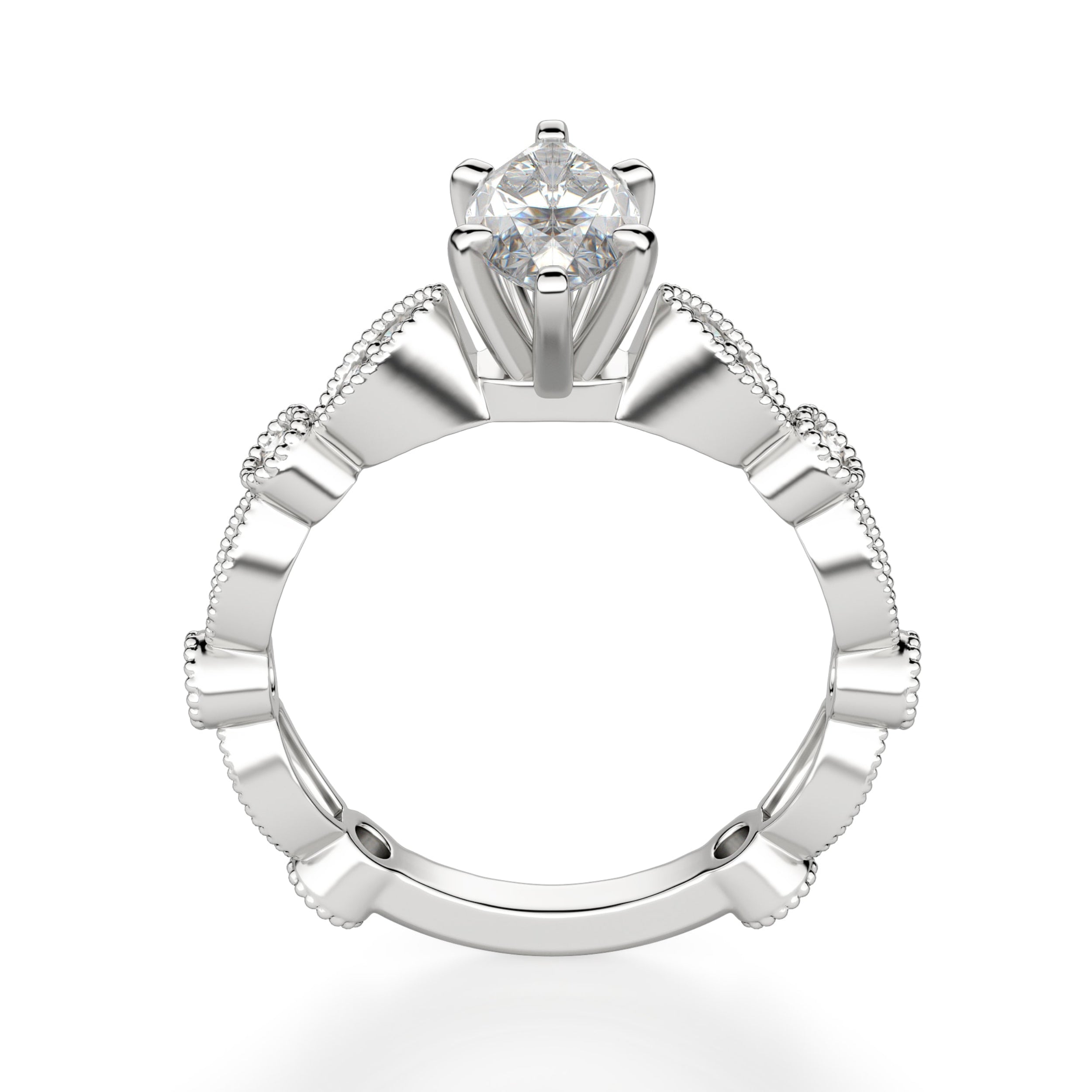 Infinite Love Marquise Cut Moissanite Diamond Engagement Ring