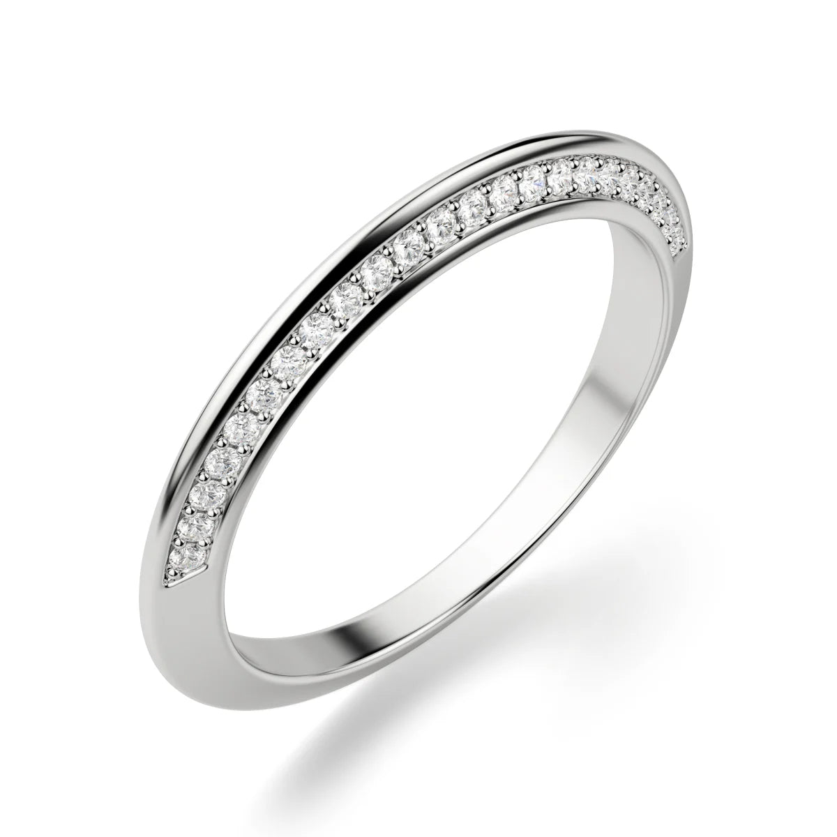 Moissanite Round Cut Knife Edge Band for Women