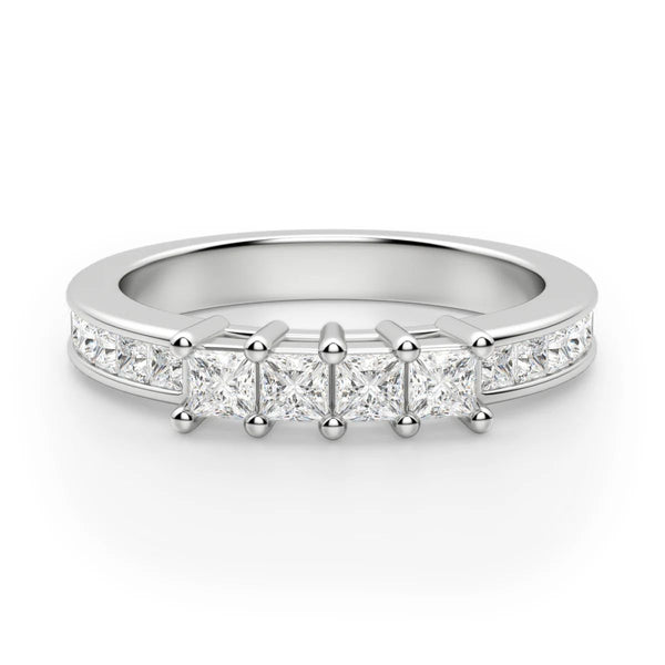 Princess Cut Wedding Eternity Band for Bride