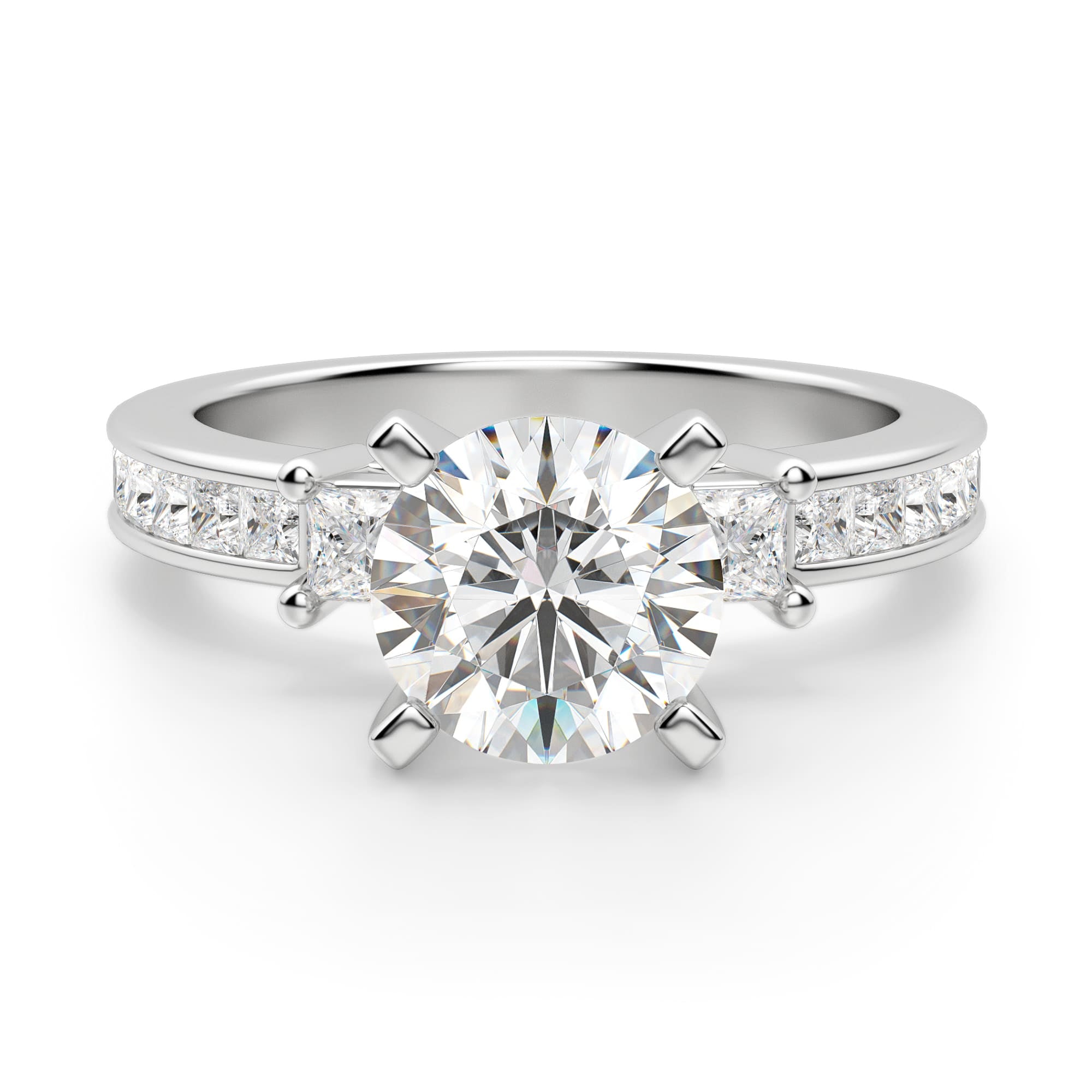 Brilliant Round Cut Channel Set Engagement Ring