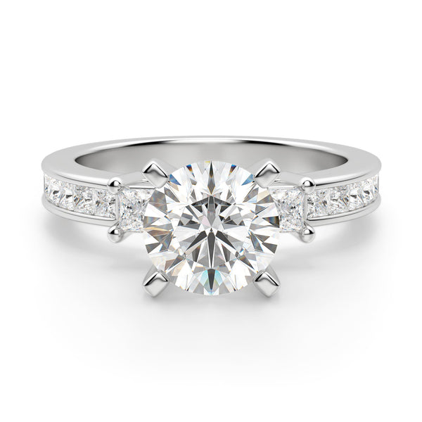Brilliant Round Cut Channel Set Engagement Ring