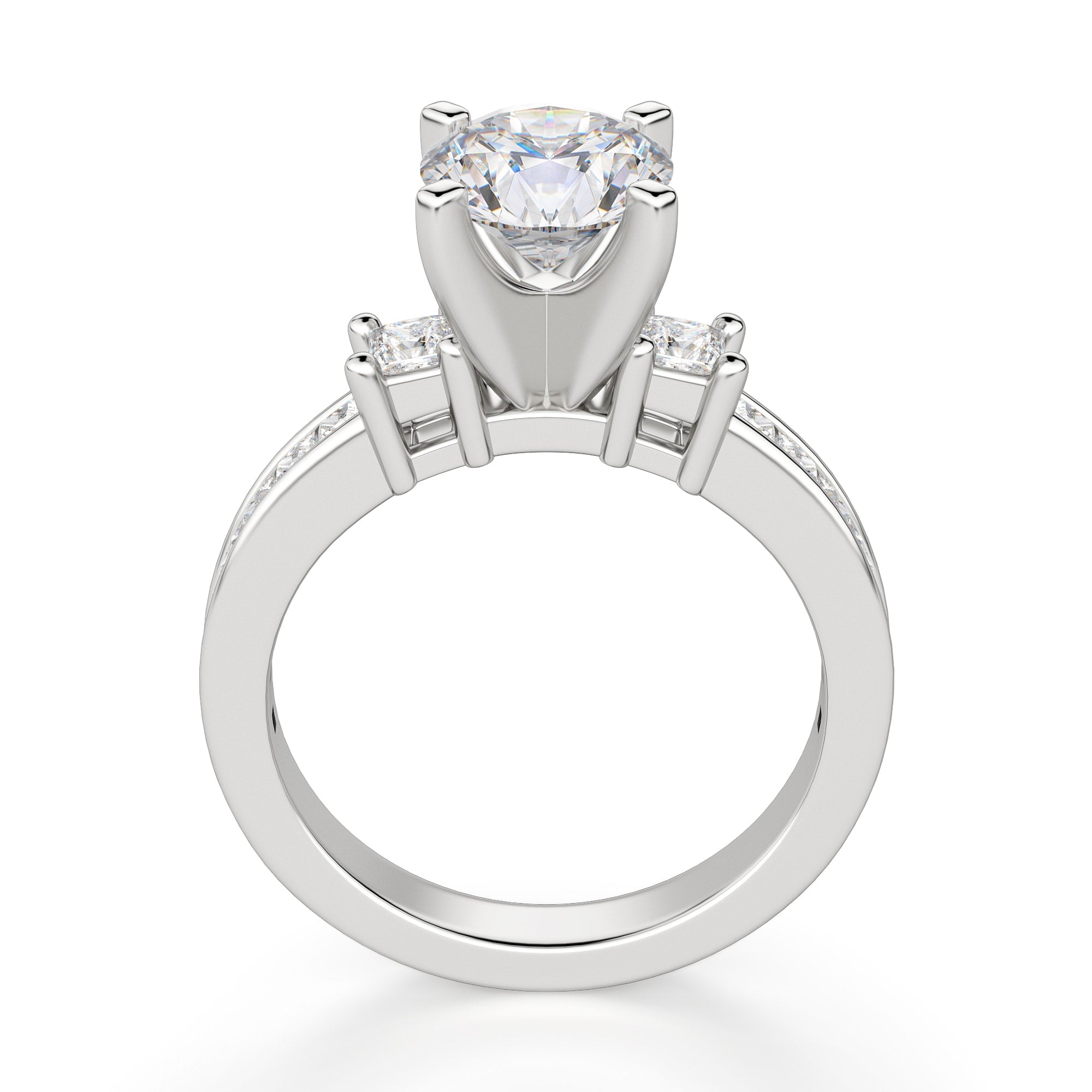 Brilliant Round Cut Channel Set Engagement Ring