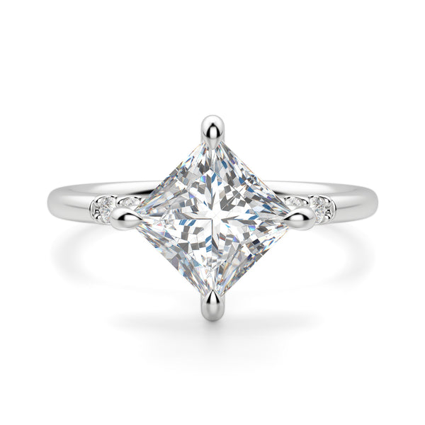 Princess Cut Kite Shape Moissanite Engagement Ring