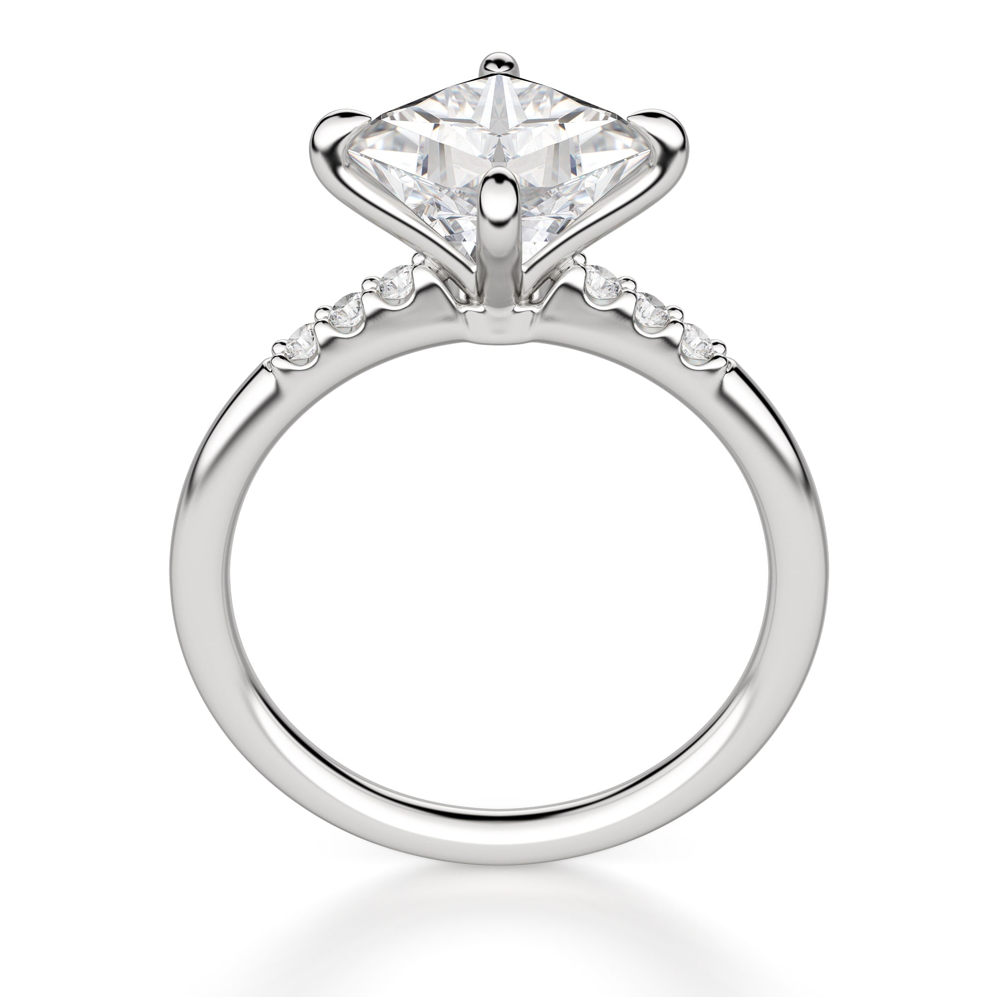 Princess Cut Kite Shape Moissanite Engagement Ring