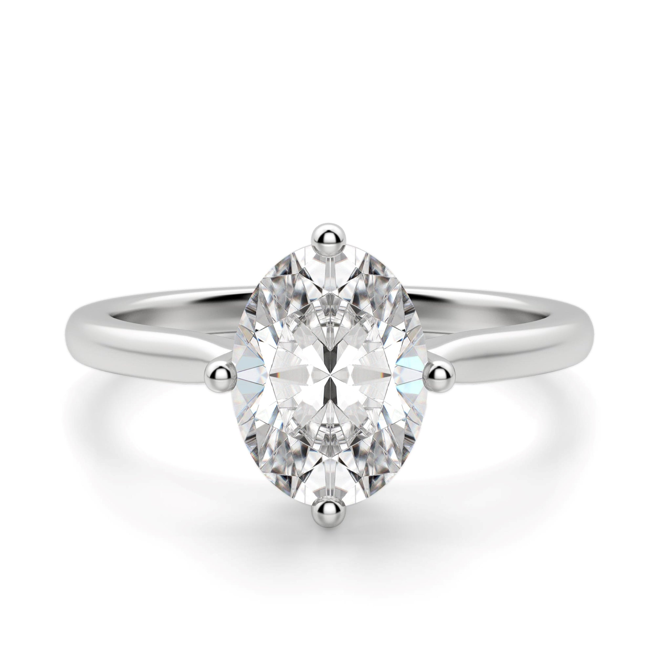 Oval Cut Basket Set Engagement Solitaire Ring