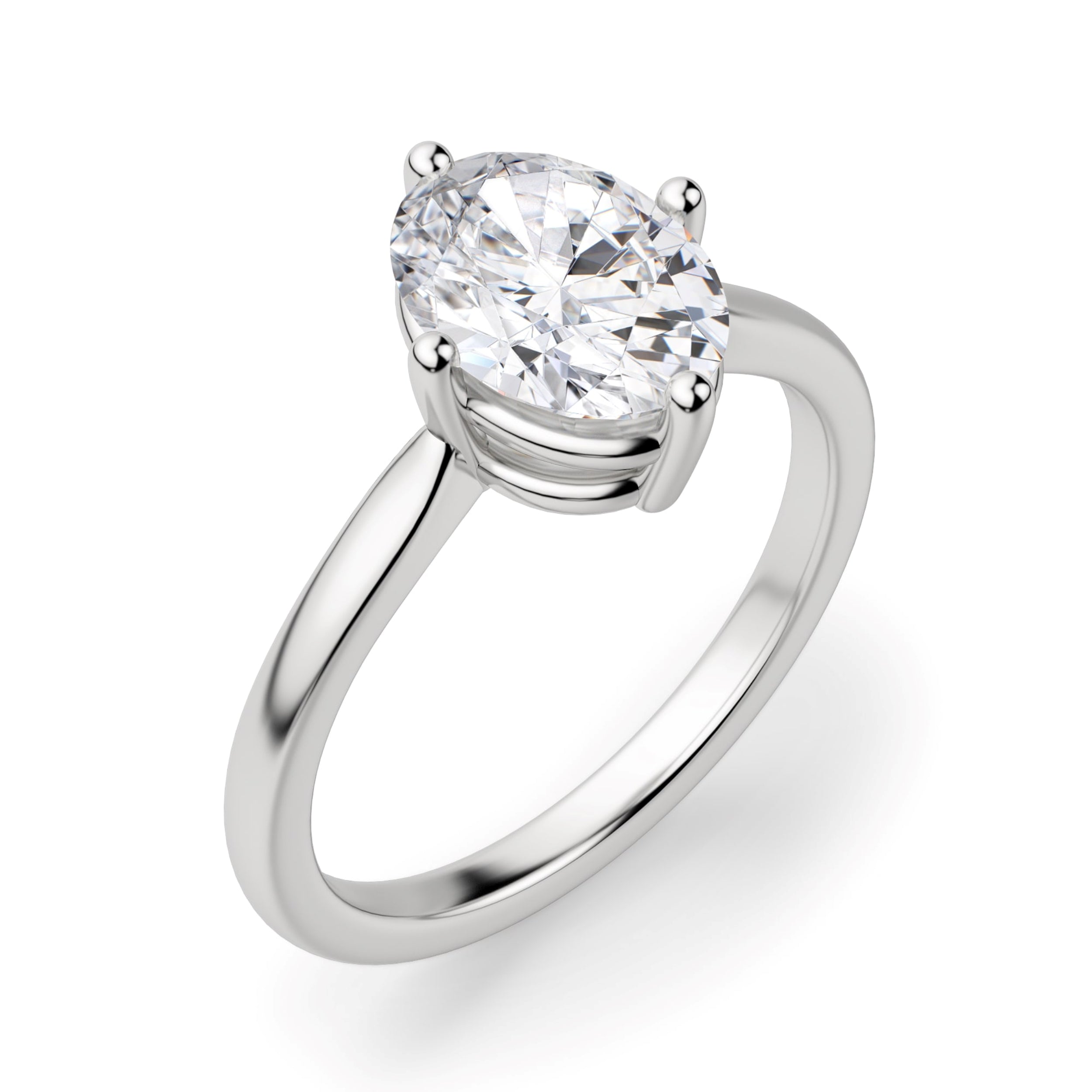 Oval Cut Basket Set Engagement Solitaire Ring