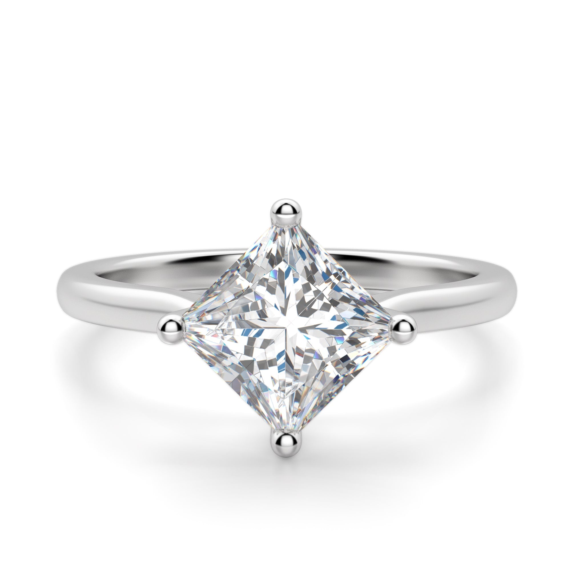 Kite Set Princess Cut Solitaire Engagement Ring