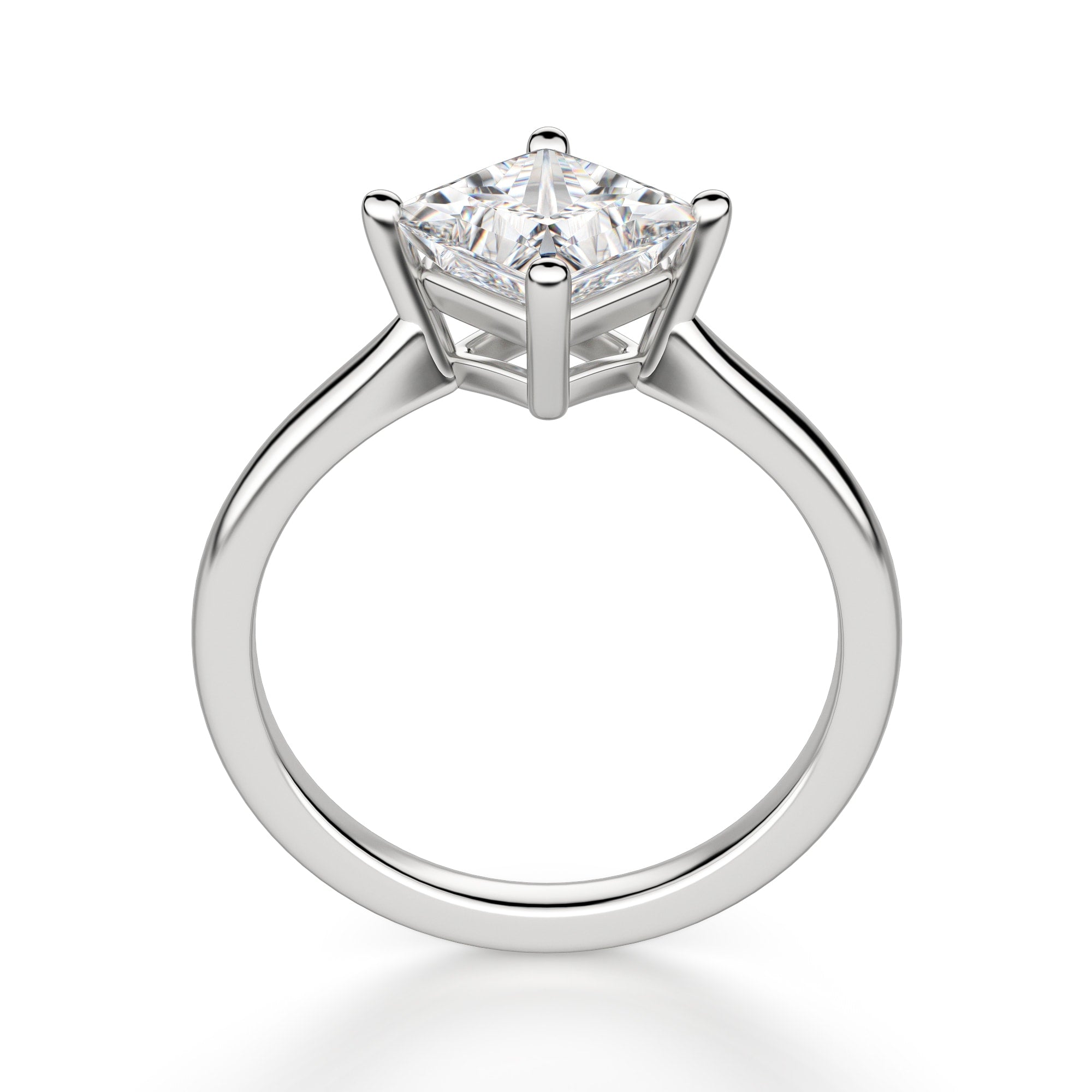 Kite Set Princess Cut Solitaire Engagement Ring