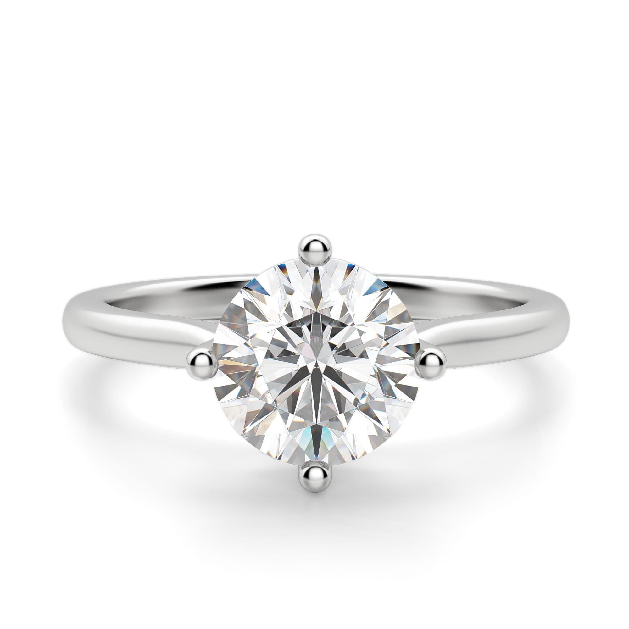 Brilliant Round Cut Kite Set Solitaire Engagement Ring