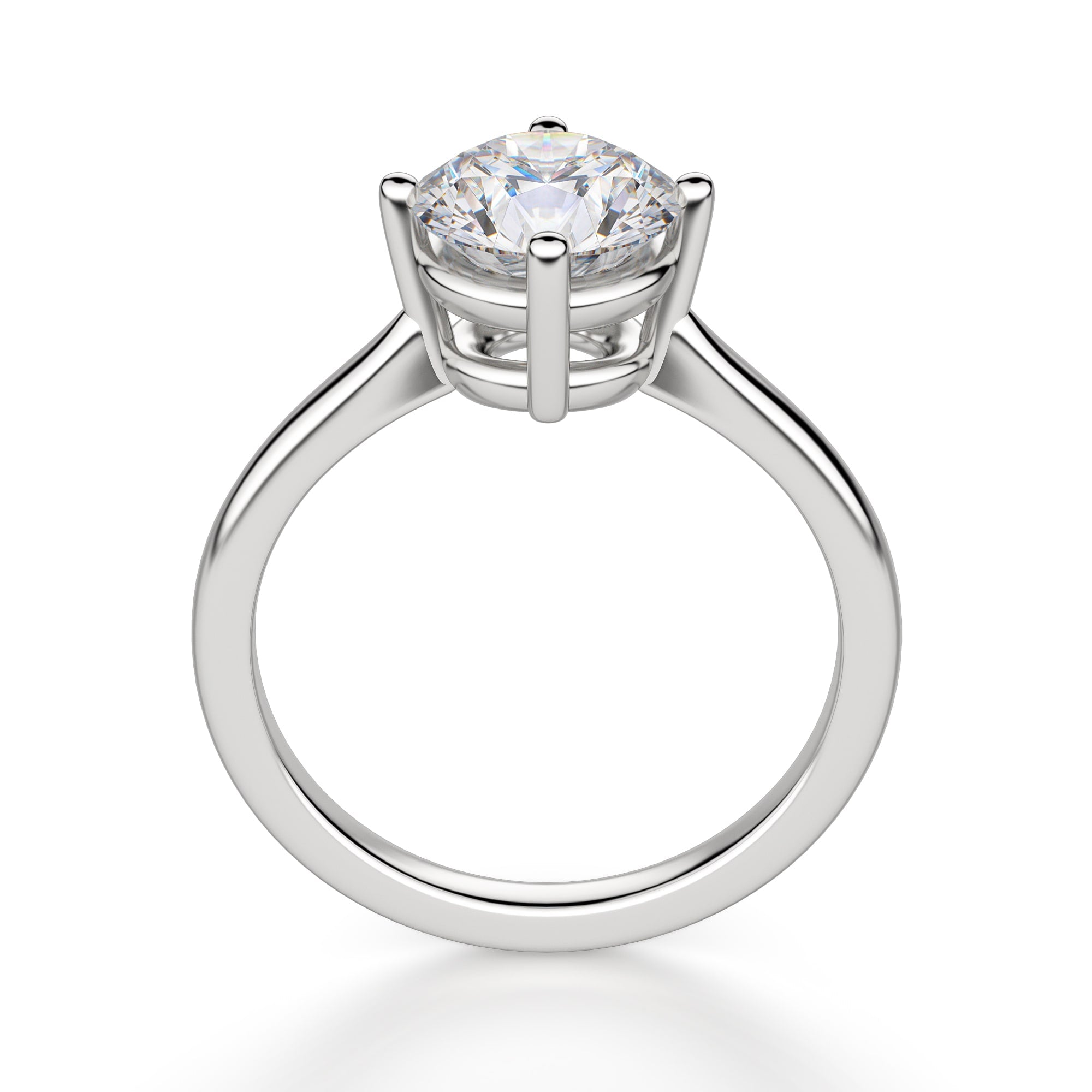 Brilliant Round Cut Kite Set Solitaire Engagement Ring