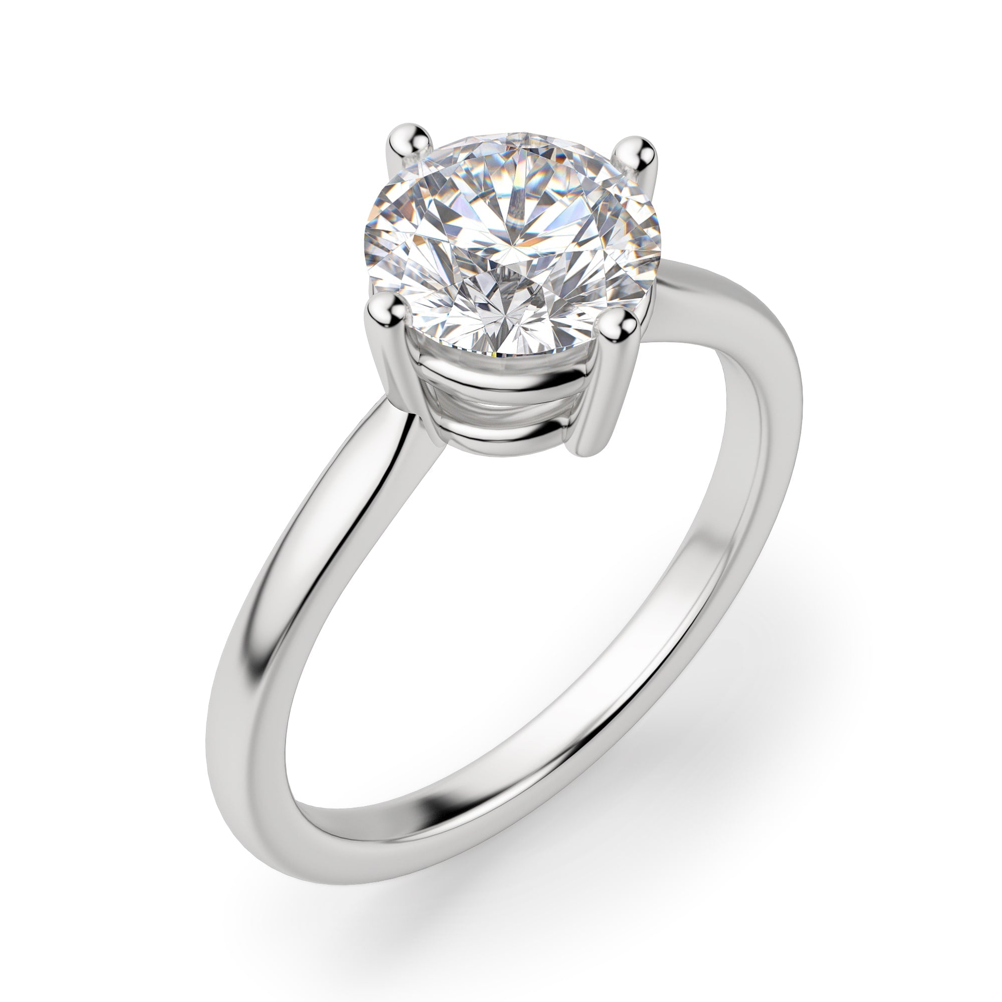 Brilliant Round Cut Kite Set Solitaire Engagement Ring