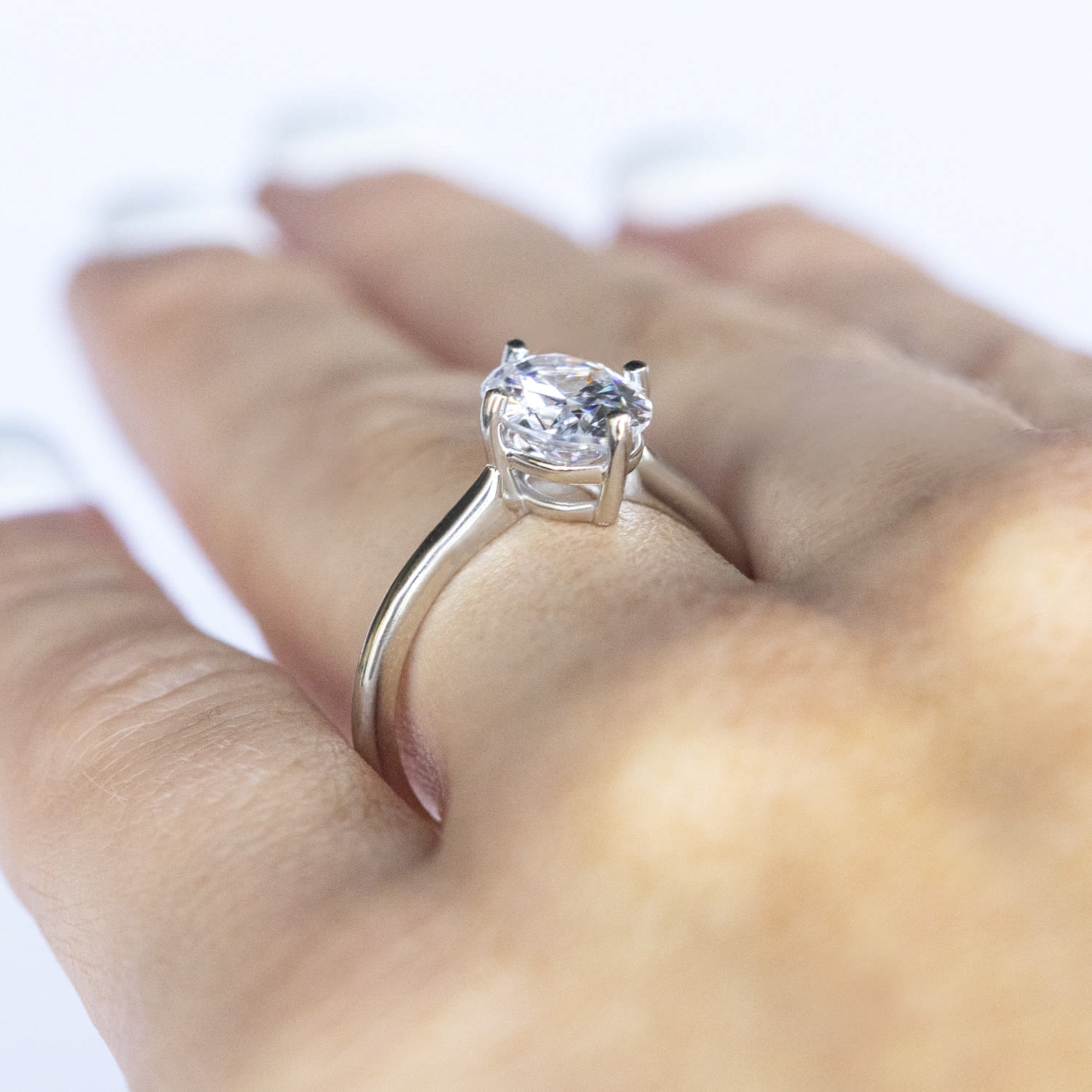 Oval Cut Basket Set Engagement Solitaire Ring