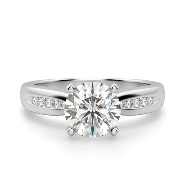 Round Cut Channel Set Moissanite Engagement Ring
