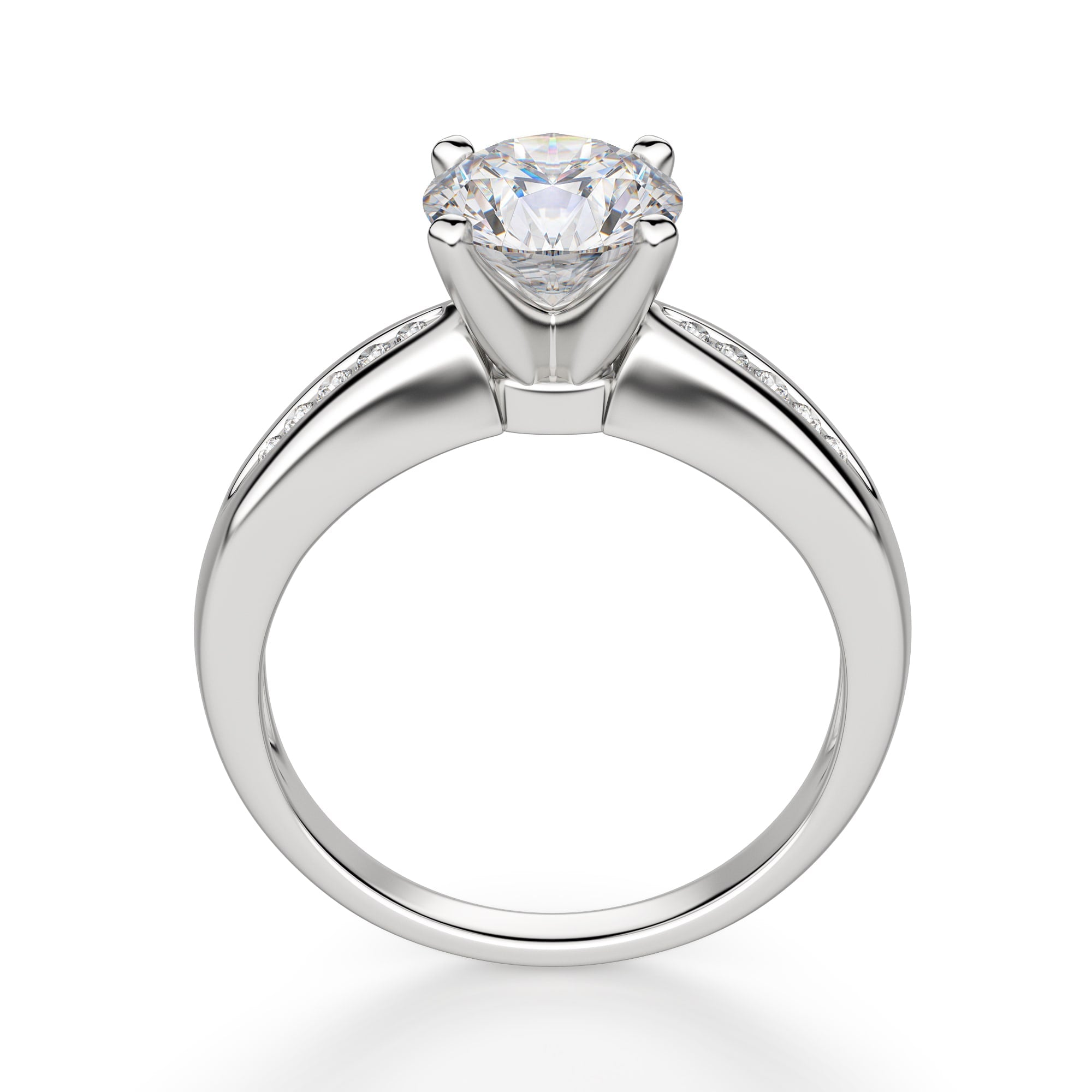 Round Cut Channel Set Moissanite Engagement Ring