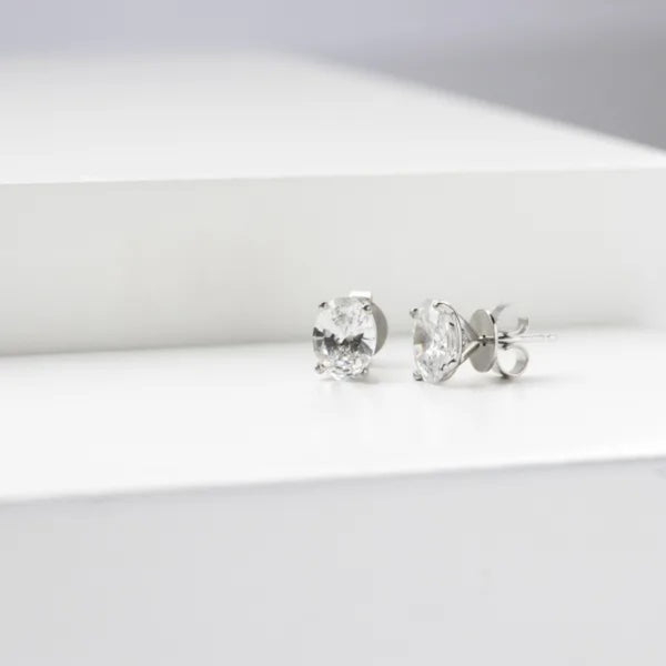 Oval Cut Stud Earrings for Women