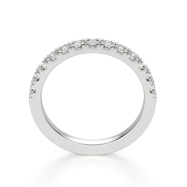 Moissanite Round Cut Pave Set Semi Eternity Engagement Band