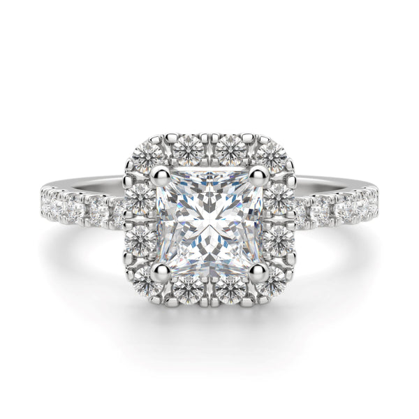 Princess Cut Halo Engagement Ring