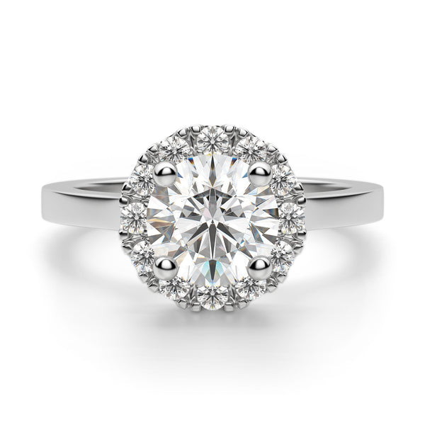 Brilliant Round Cut Halo Moissanite Engagement Ring