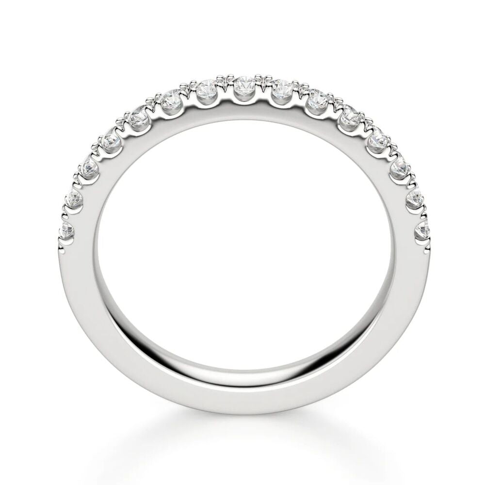 Round Cut Moissanite Half Eternity Wedding Band For Her