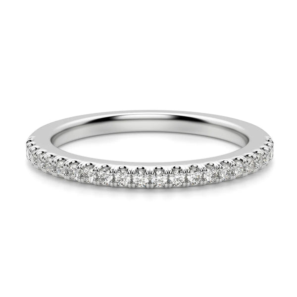 Round Cut Half Eternity Wedding Band For Women's