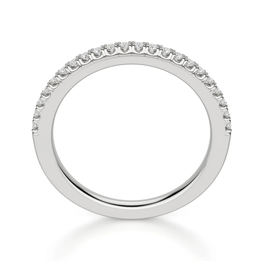 Round Cut Half Eternity Wedding Band For Women's
