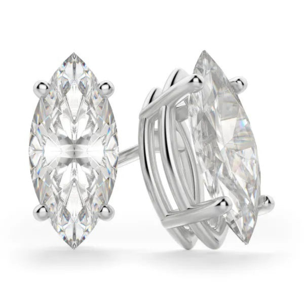 Marquise Cut Basket Set Stud Earrings
