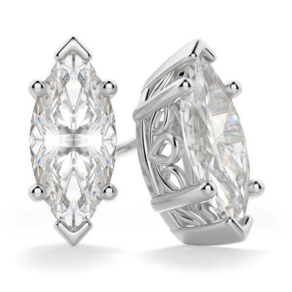 Marquise Cut Solitaire Stud Earrings