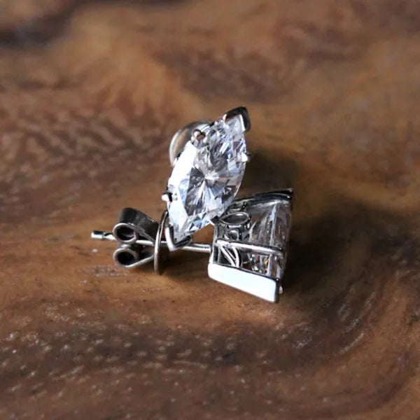 Marquise Cut Solitaire Stud Earrings