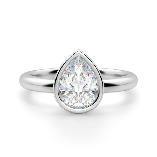 Bezel Set Pear Cut Engagement Ring