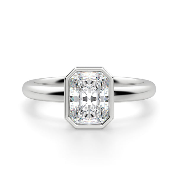 Radiant Cut Bezel Set Solitaire Ring