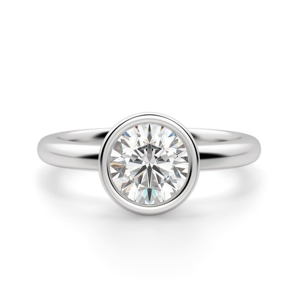 Round Cut Bezel Set Solitaire Engagement Ring