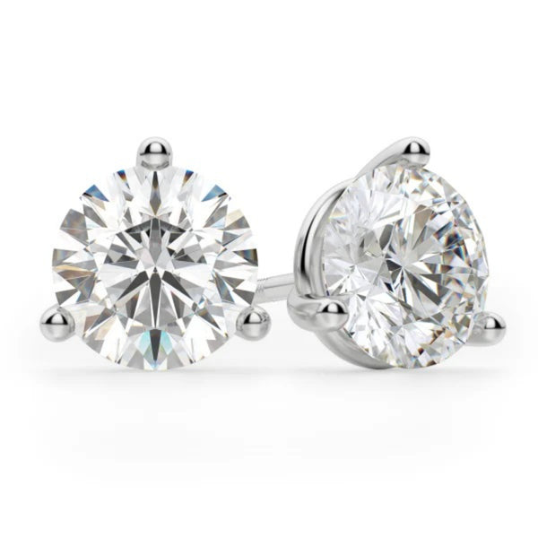Brilliant Round Cut Screw Back Stud Earrings