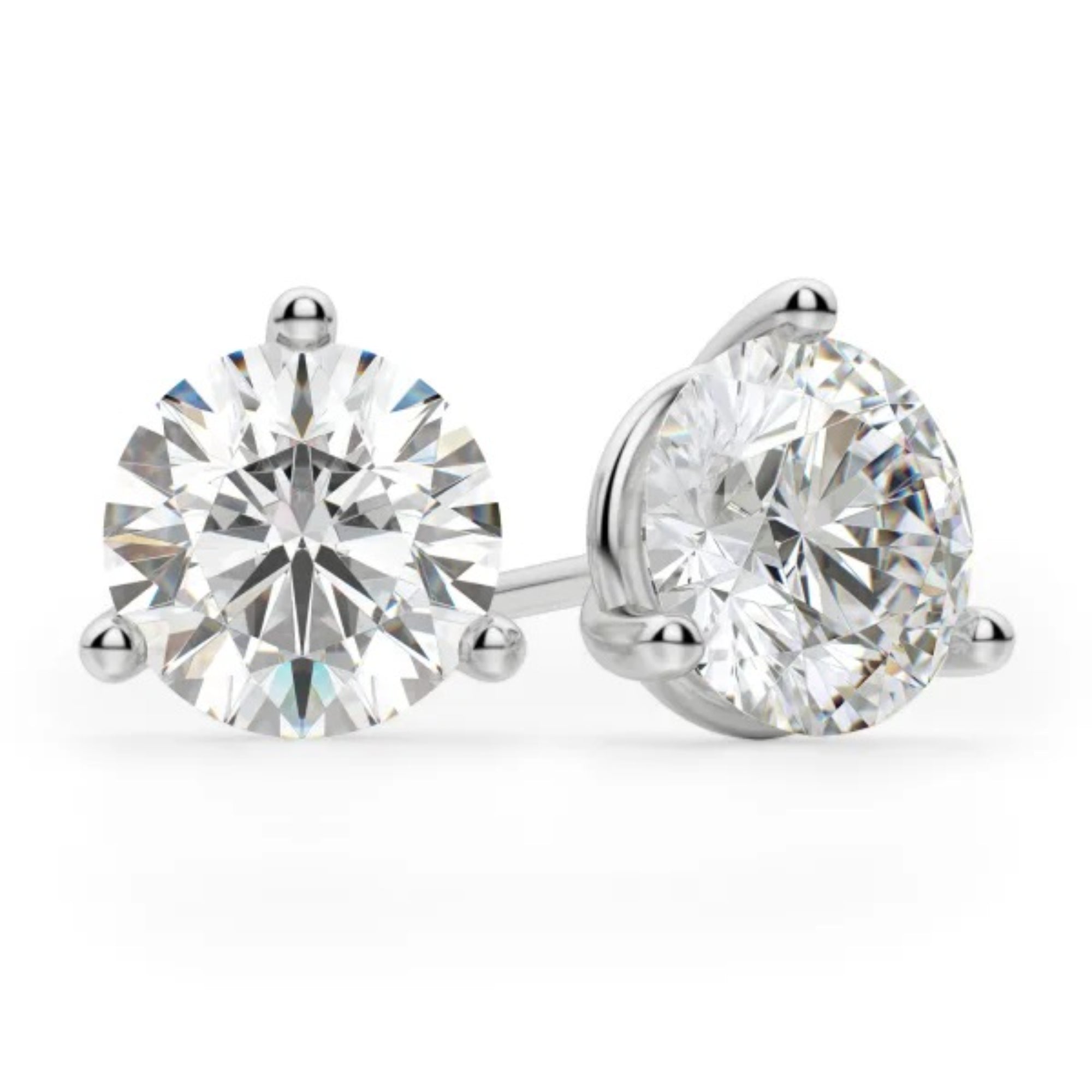Round Cut Solitaire Stud Earrings