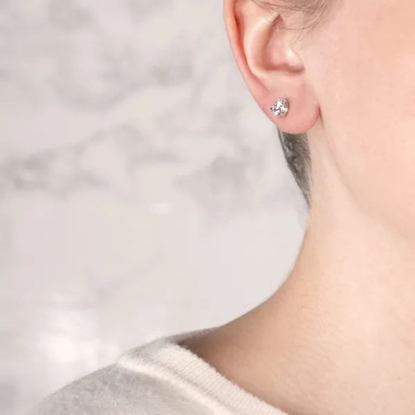 Round Cut Solitaire Stud Earrings