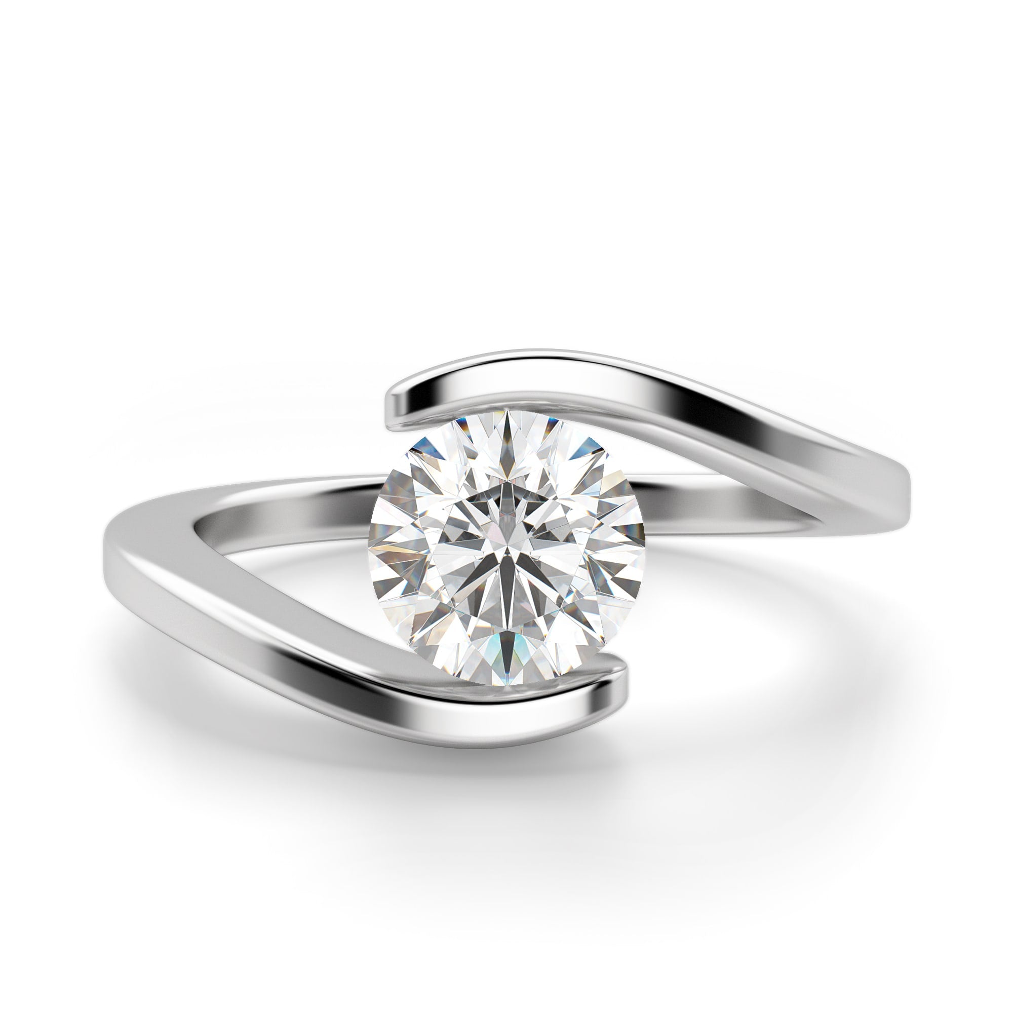 Tension Set Round Cut Lab Grown Diamond Engagement Ring – Shayonam Jewels