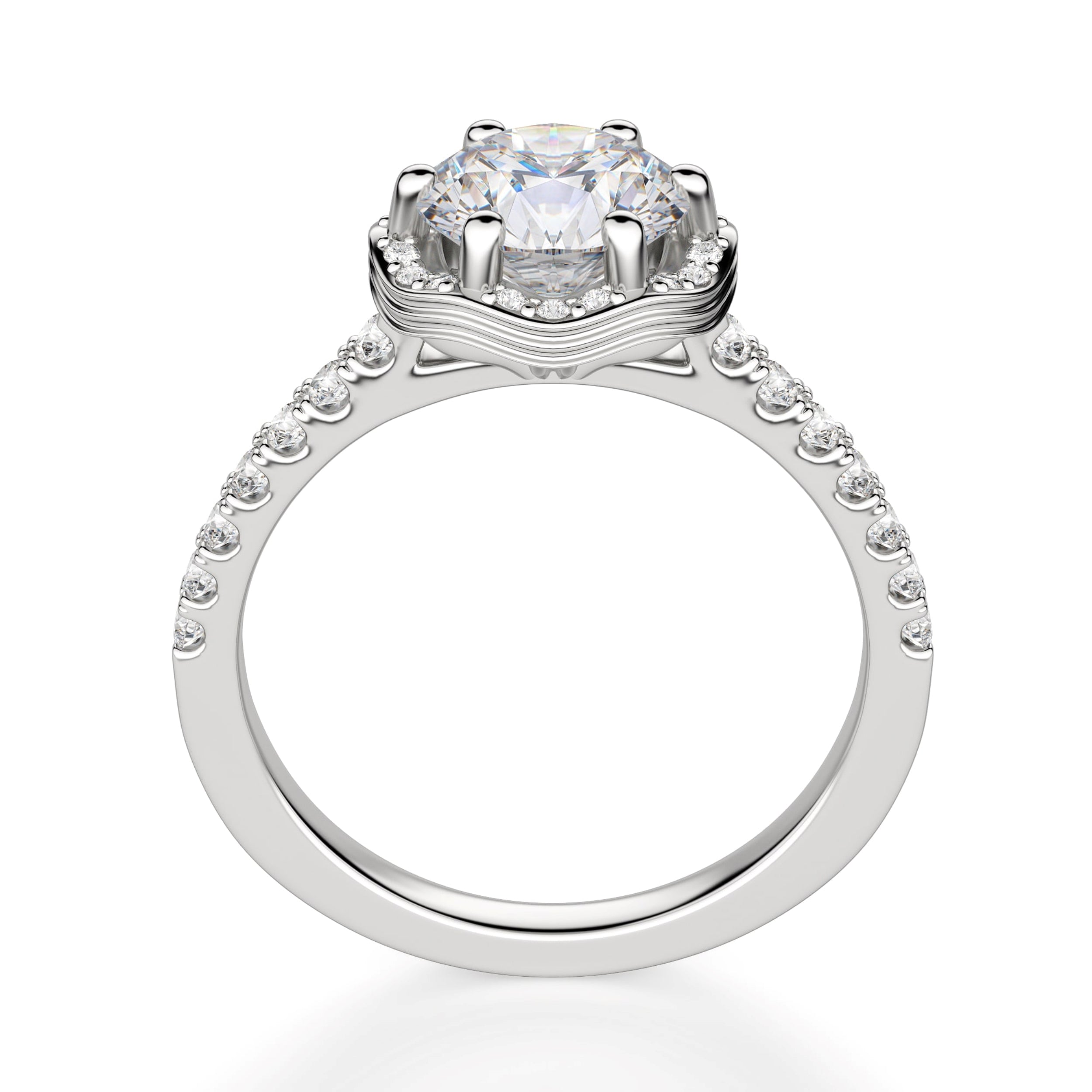 Brilliant Round Cut Moissanite Halo Ring