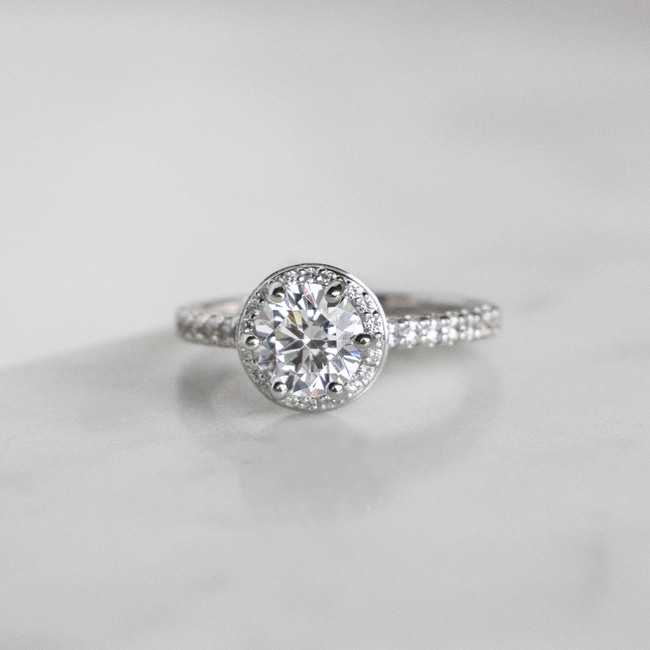 Brilliant Round Cut Moissanite Halo Ring