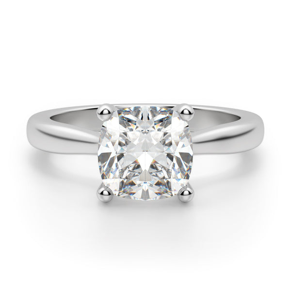 Cushion Cut Moissanite Solitaire Engagement Ring