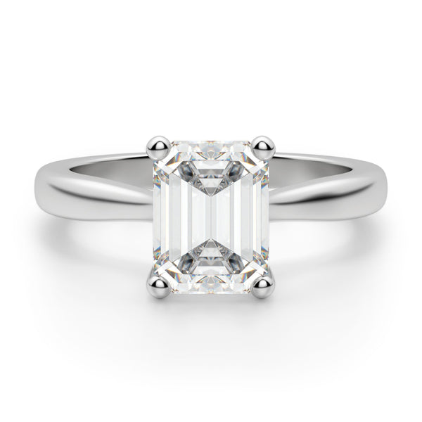 Emerald Cut Moissanite Solitaire Engagement Ring