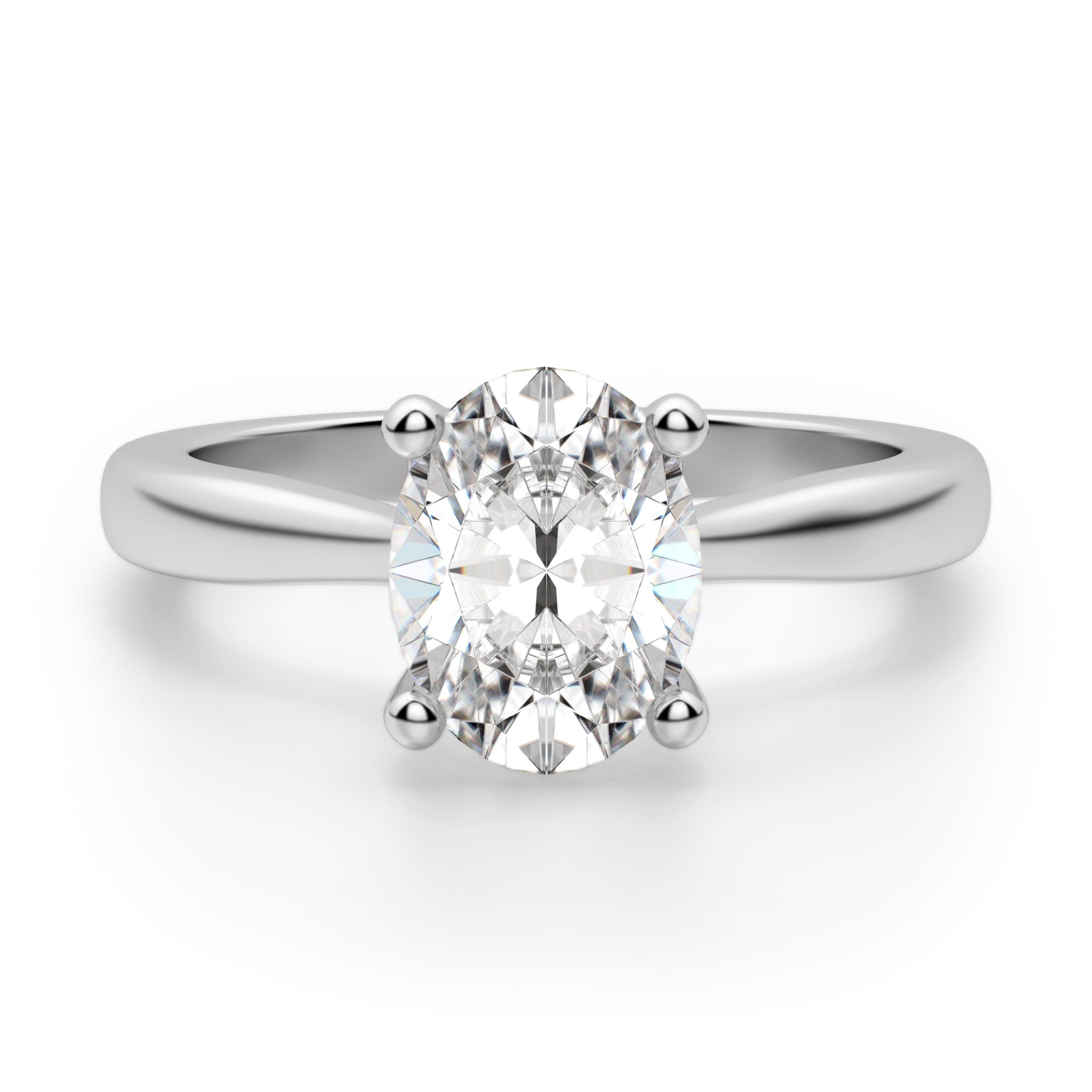 Oval Cut Solitaire Moissanite Engagement Ring