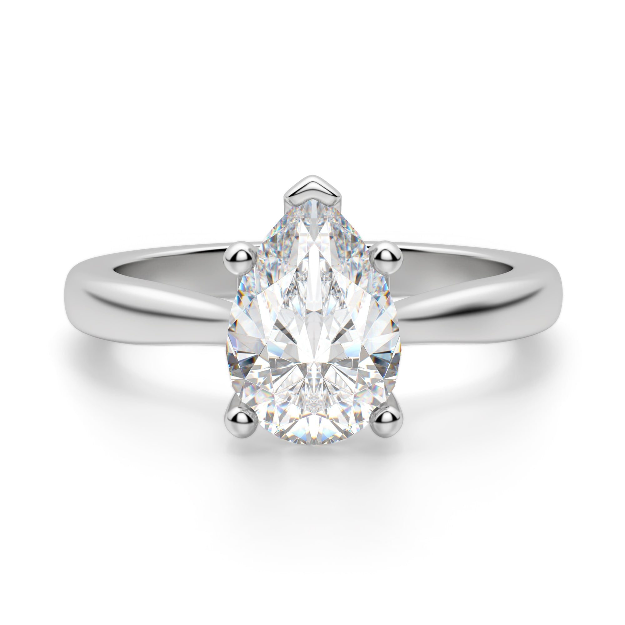 Pear Cut Solitaire Engagement Ring