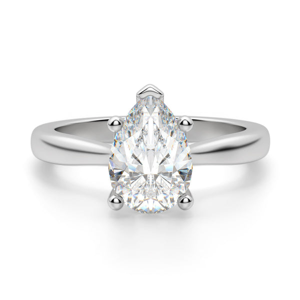 Moissanite Pear Cut Solitaire Engagement Ring