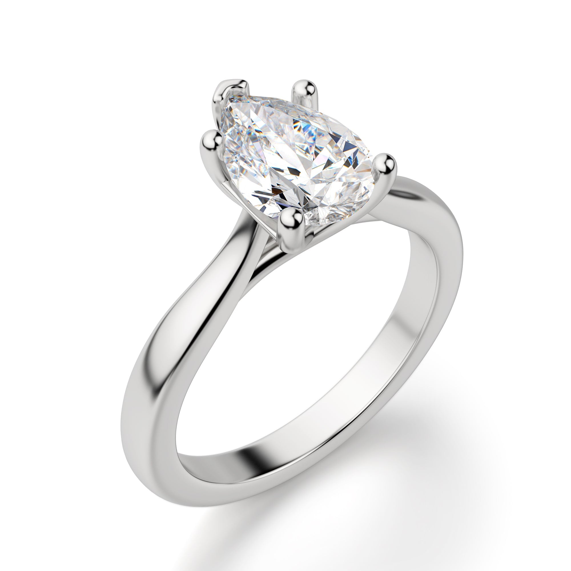 Pear Cut Solitaire Engagement Ring